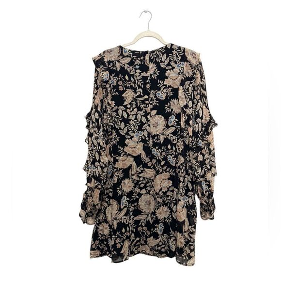 SEZANE LALI DRESS BLACK FLORAL PRINT - Picture 7 of 10